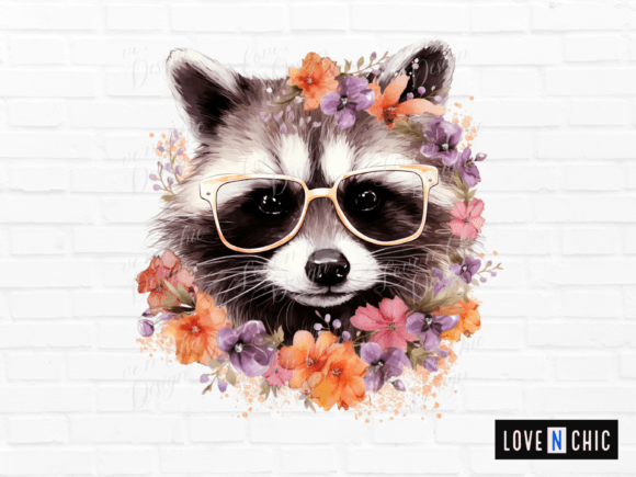 Download Cute Raccoon Flower PNG Sublimation - Premium Bundle