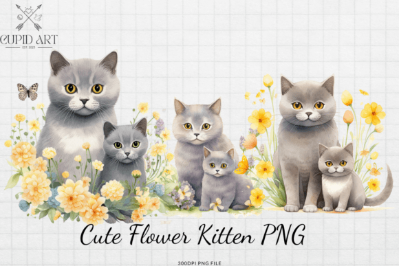 Download Cute Flower Kitten PNG - Premium Resources