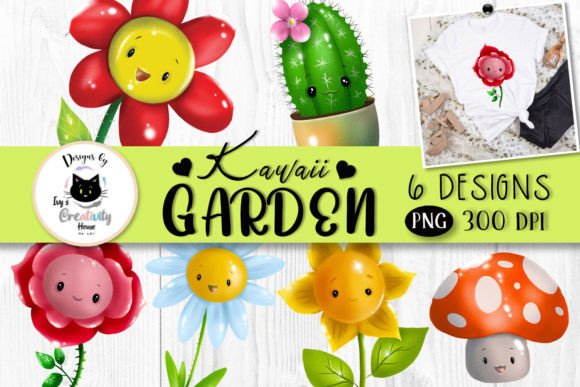 Download Cute Cartoon Flower PNG Bundle | Kawaii - Premium Bundle
