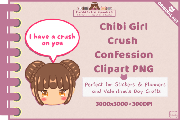 Download Chibi Girl Crush Confession Clipart PNG - Premium Bundle
